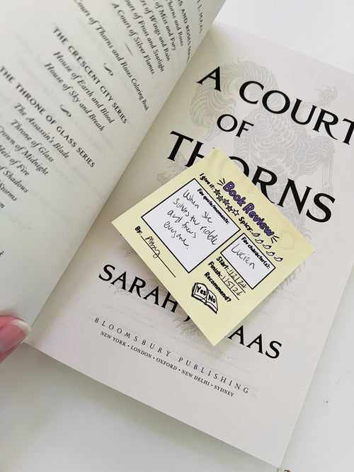 Book Review Sticky Notes