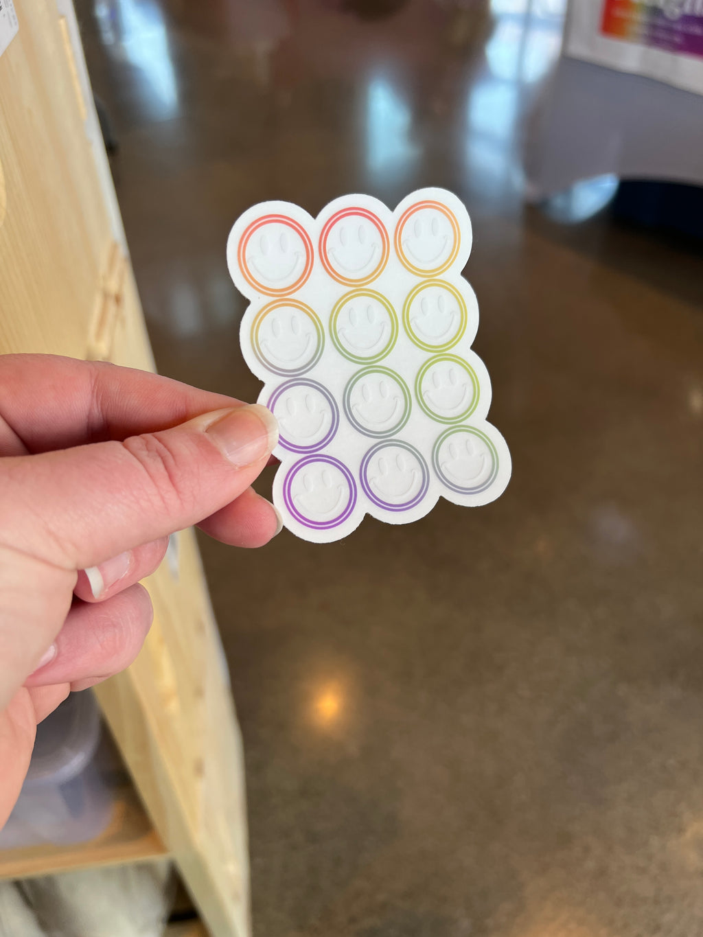 Rainbow Smiles Clear Sticker