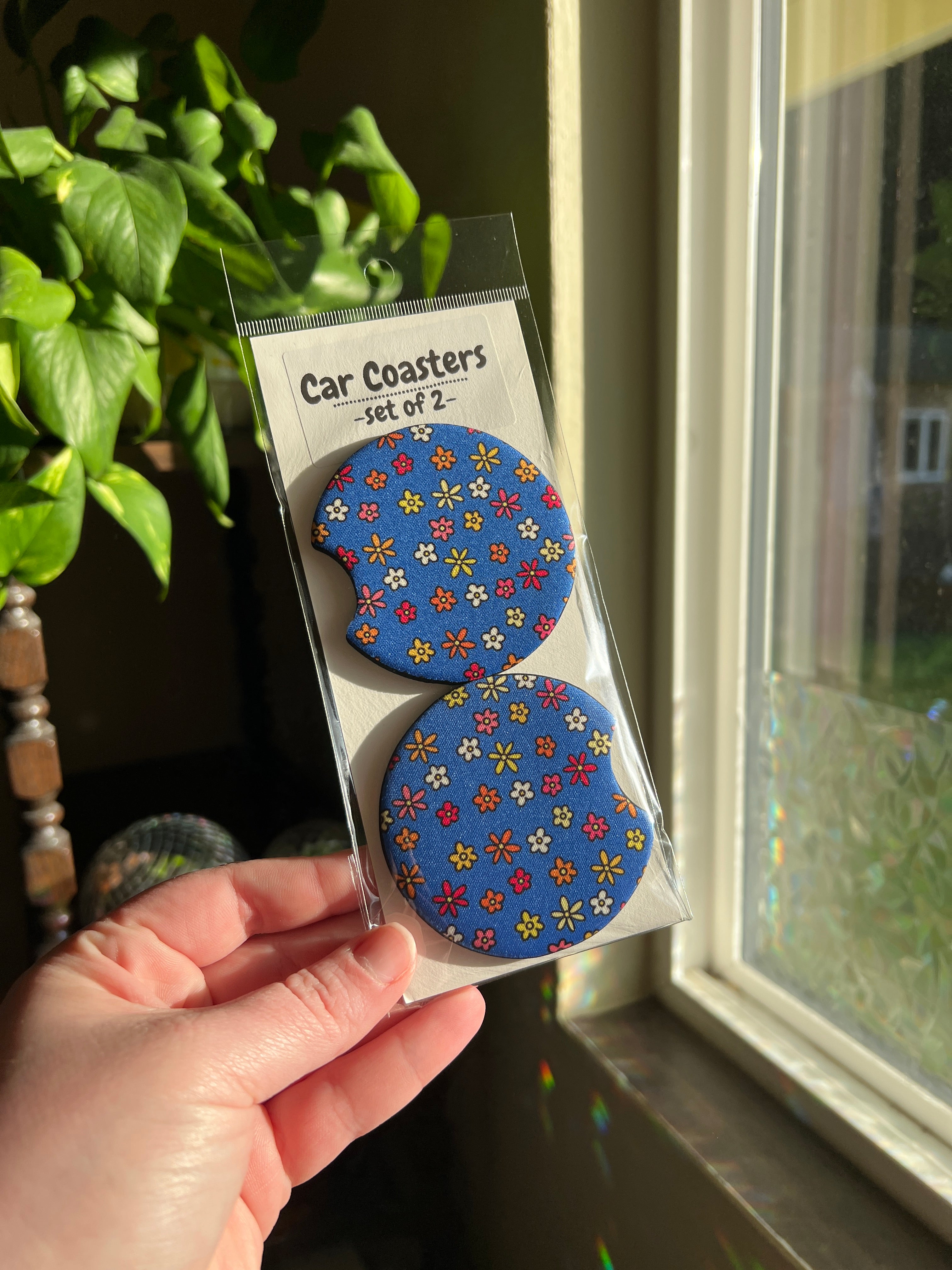 Flowers At Dusk Car Coasters