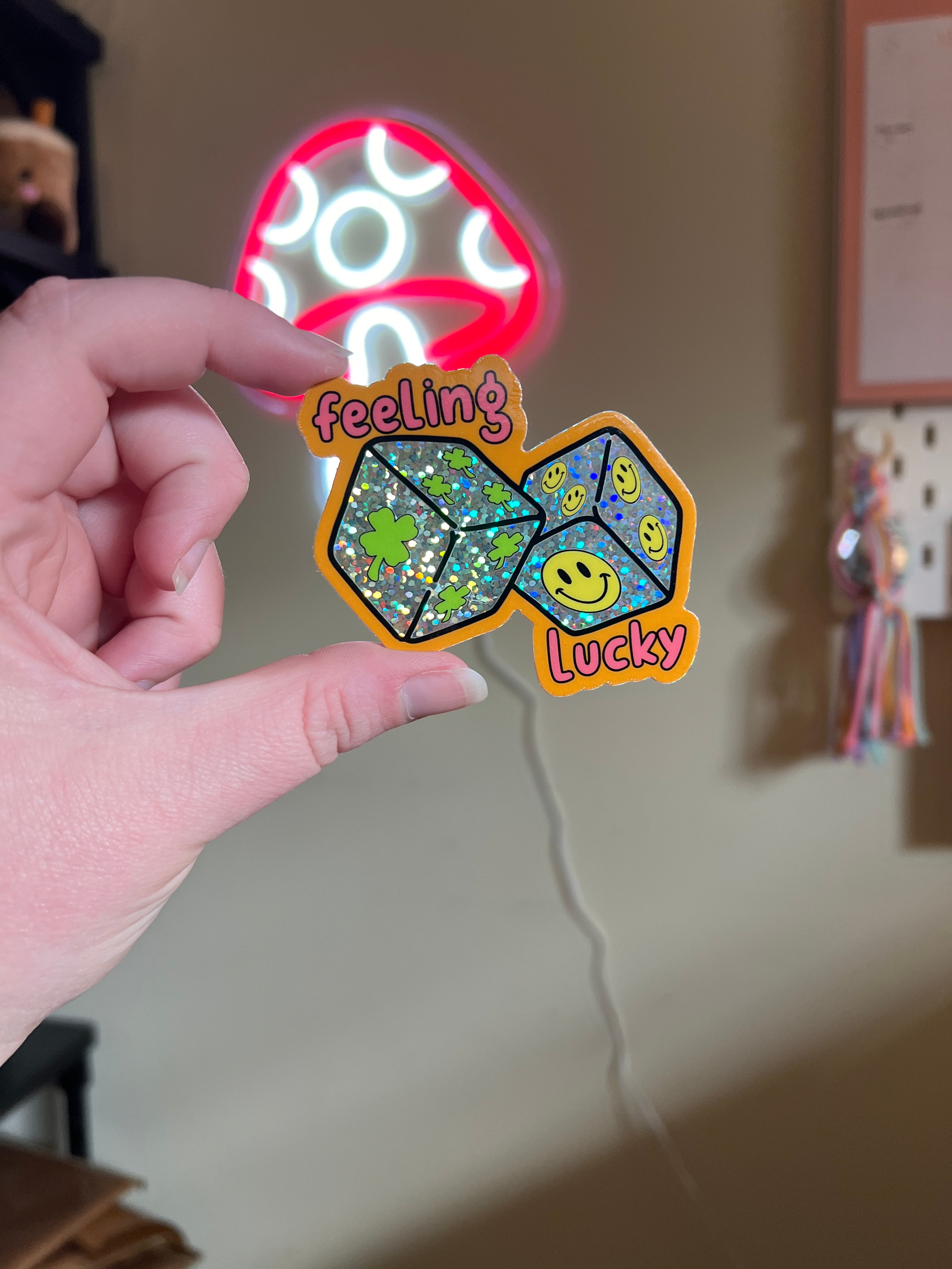 Feeling Lucky Glitter Sticker