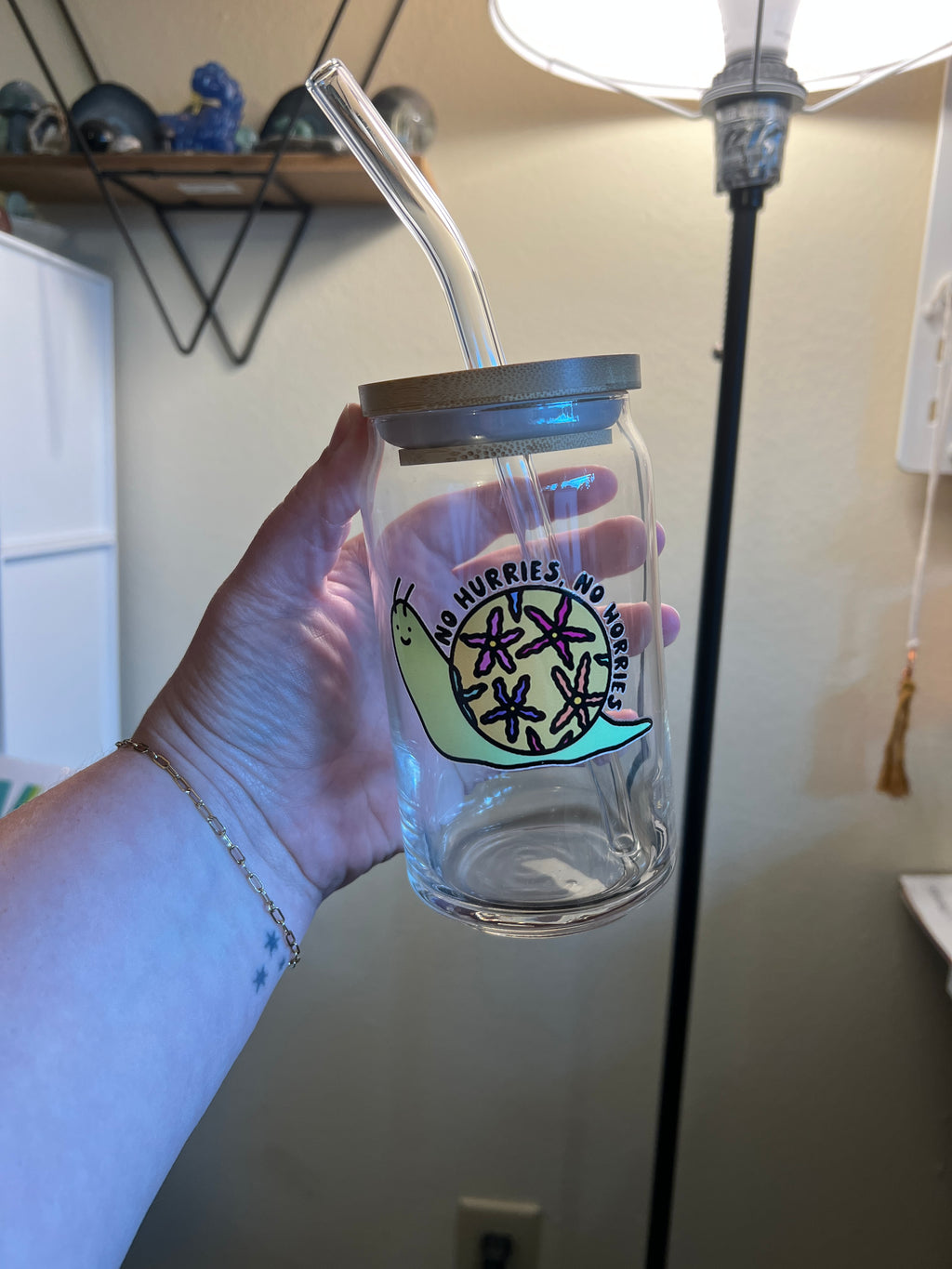 No Hurries Harold The Snail - Glass Cups