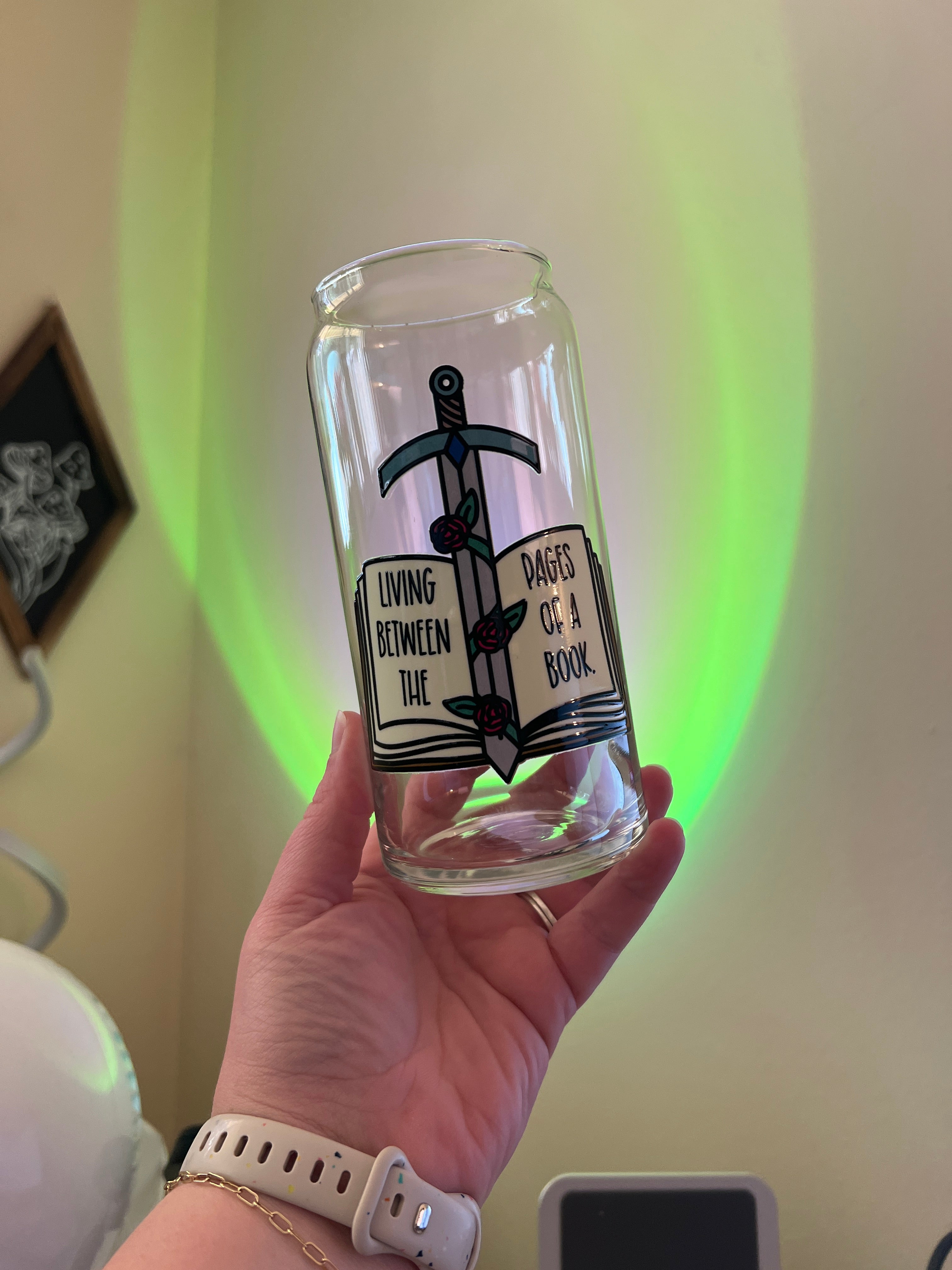 Living Between The Pages Of A Book Glass Can Cup