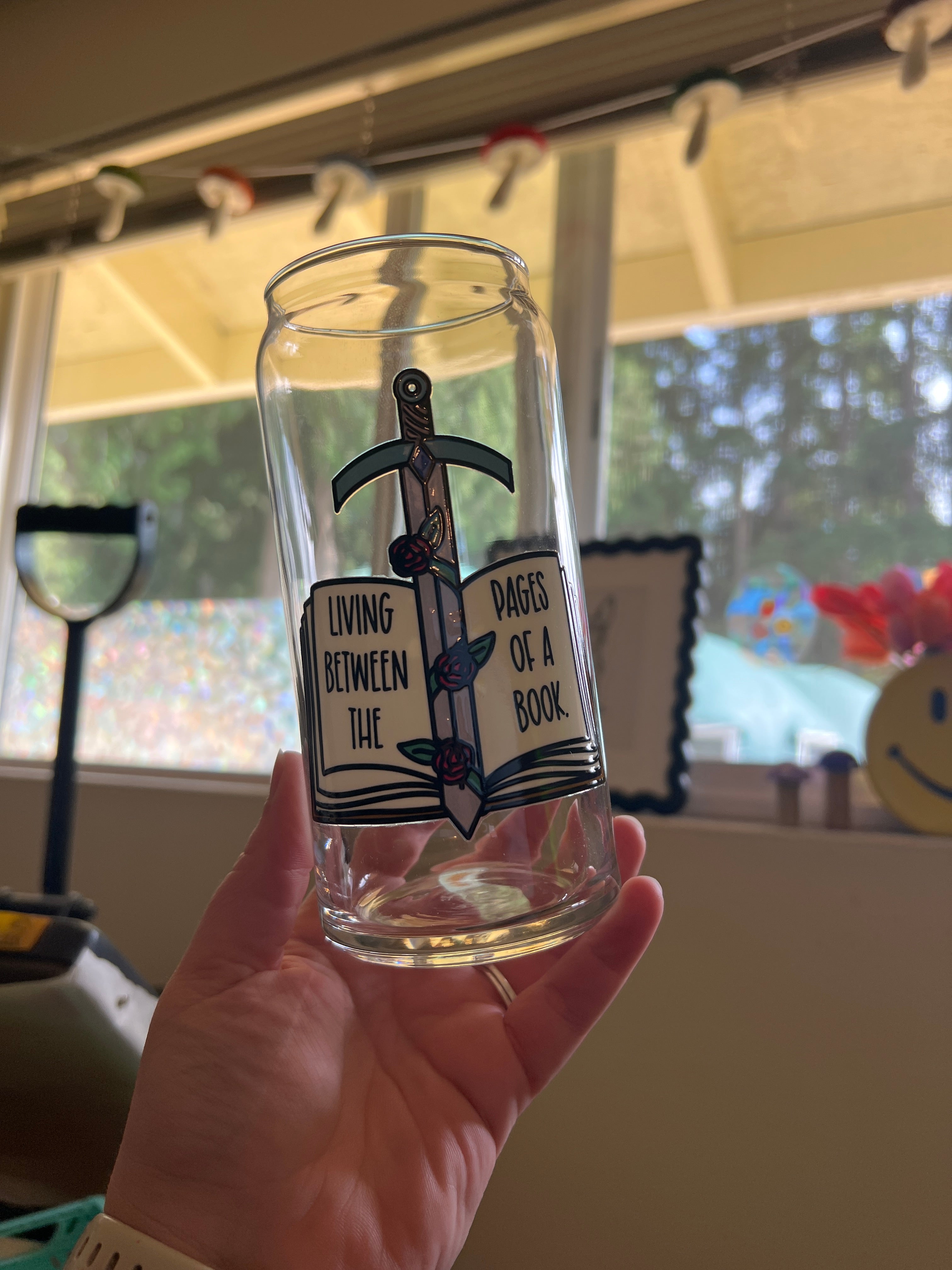 Living Between The Pages Of A Book Glass Can Cup