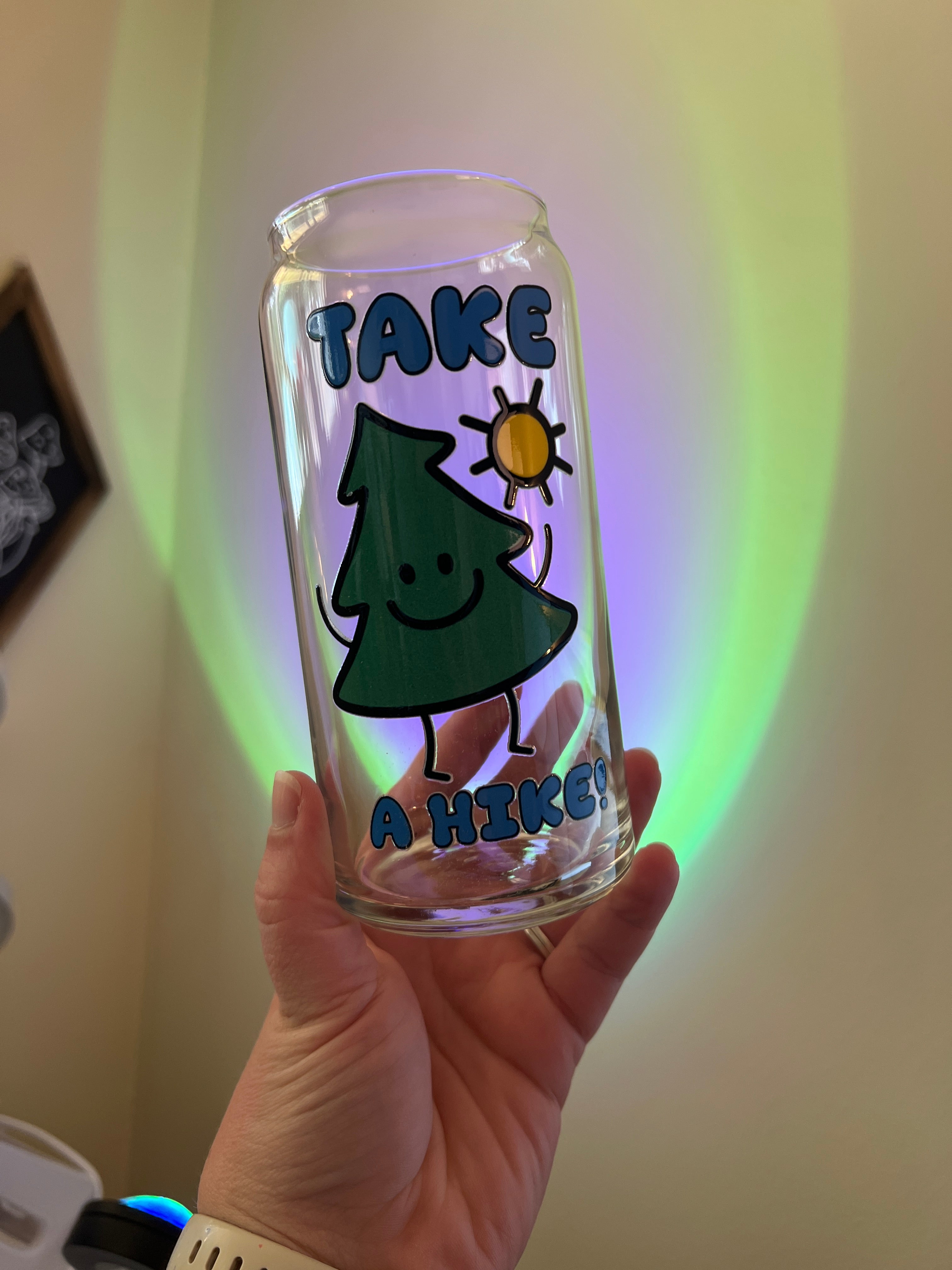 Take A Hike Glass Can Cup