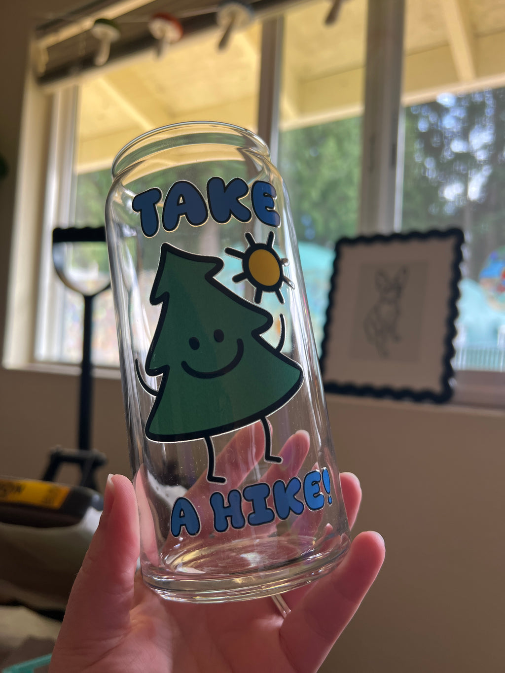 Take A Hike Glass Can Cup