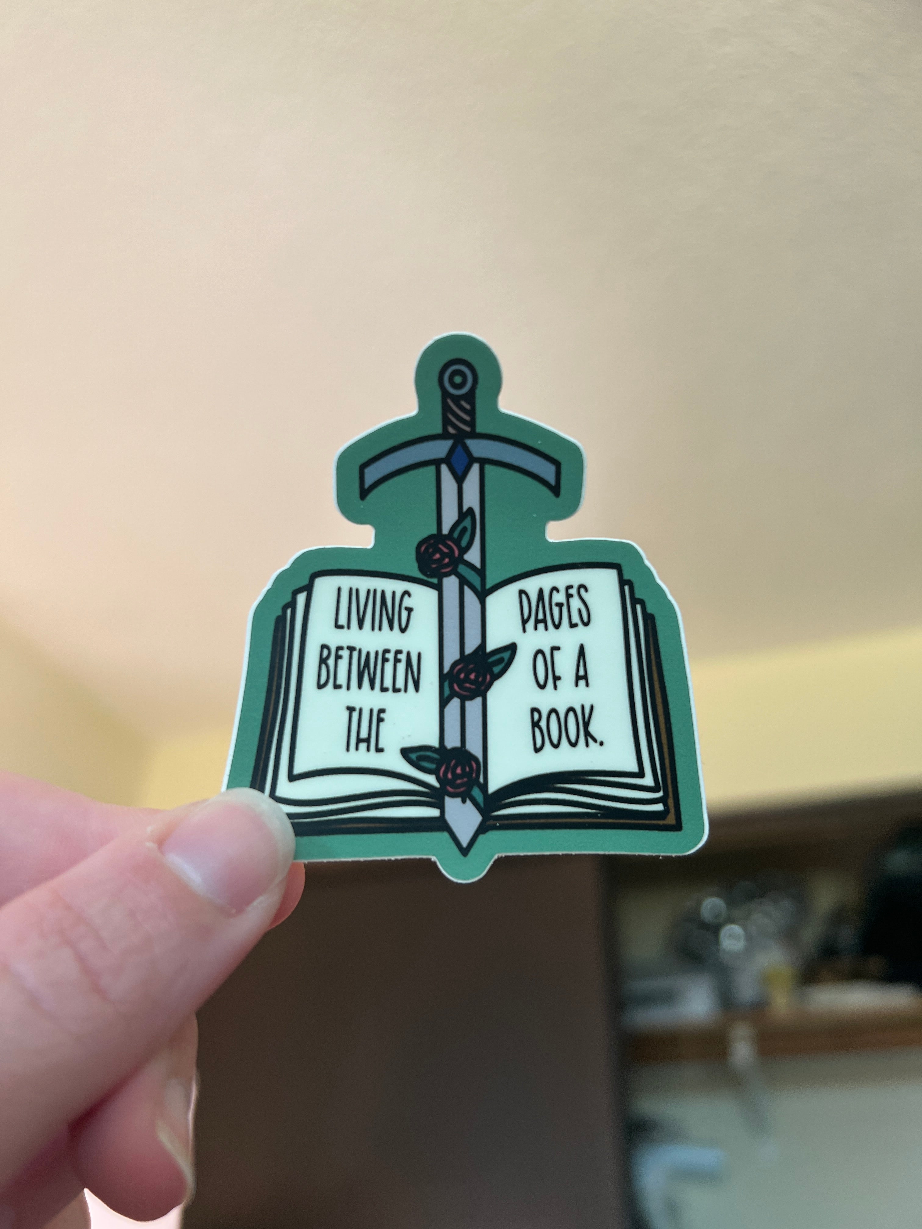 Living Between The Pages Of A Book Sticker