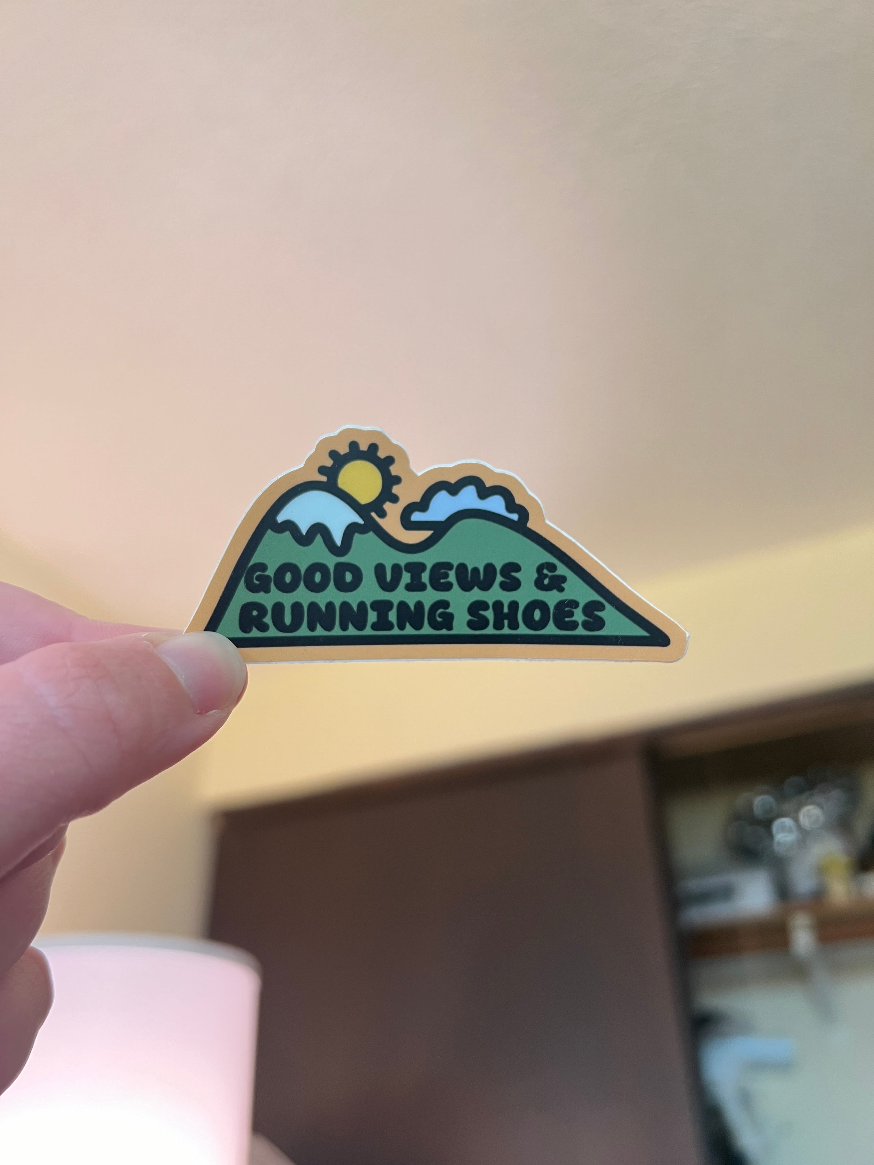 Good Views & Running Shoes Sticker