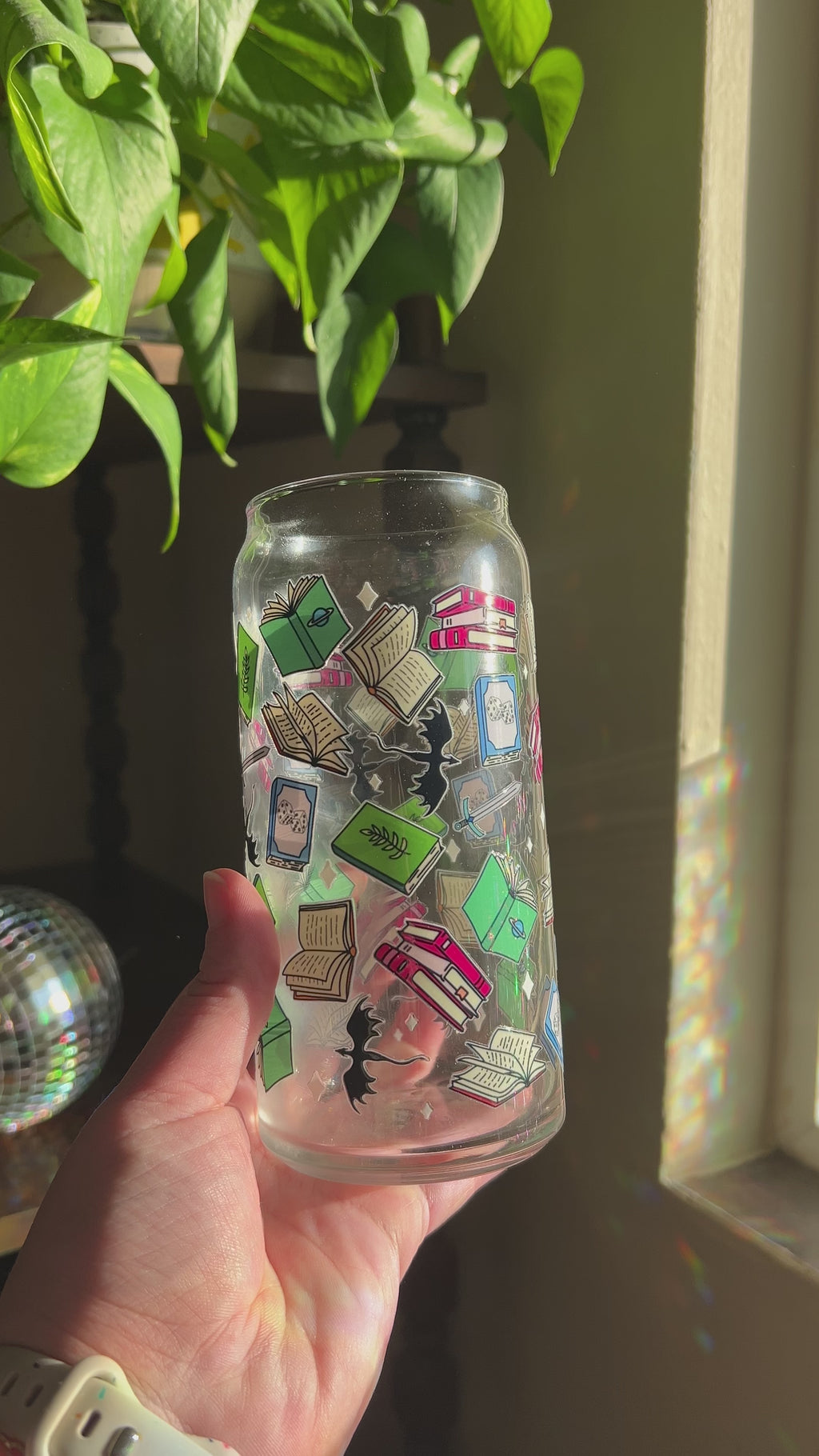 Bright Books And Dragons Glass Can Cup